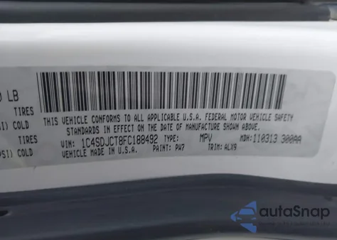 2015 Dodge Durango R/T from USA, damaged, VIN 1C4SDJCT8FC188492
